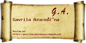 Gavrila Azucséna névjegykártya